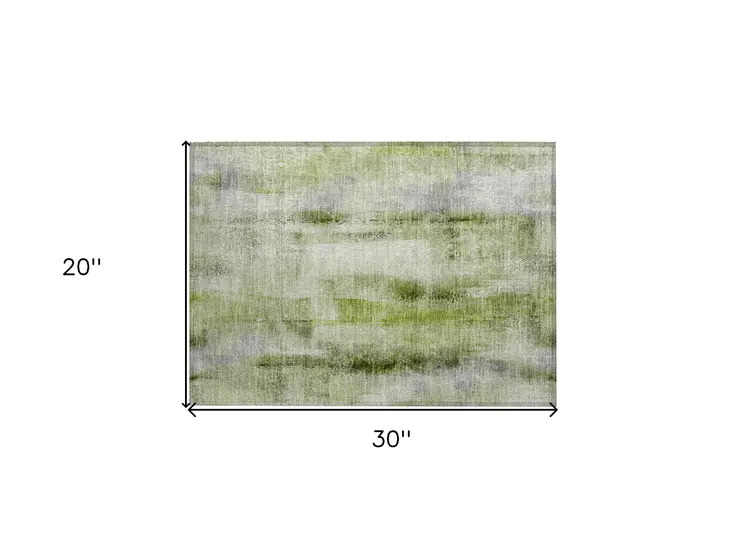 2' X 3' Sage Washable Non Skid Indoor Outdoor Area Rug