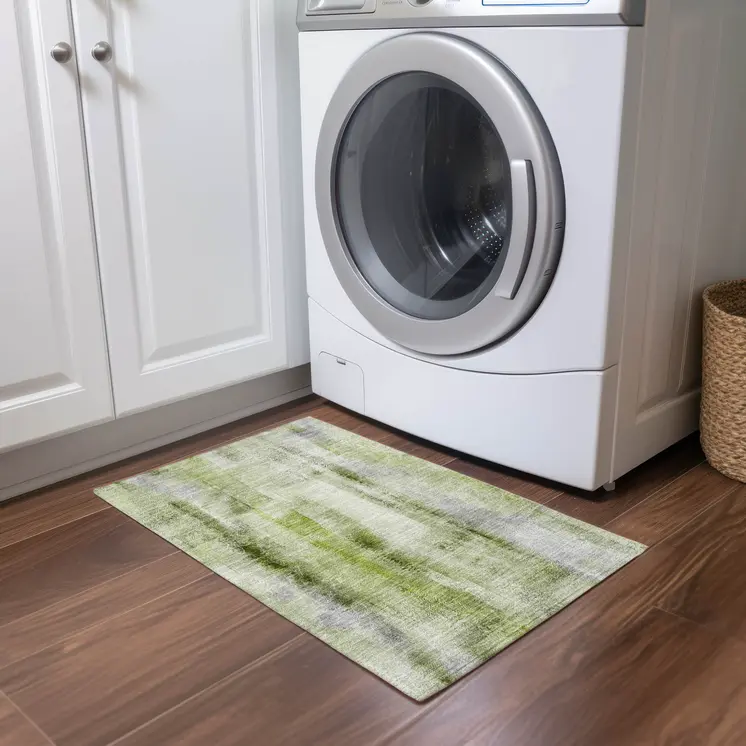 2' X 3' Sage Washable Non Skid Indoor Outdoor Area Rug