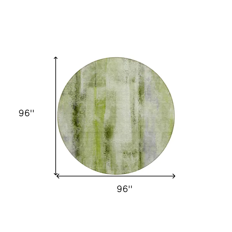 8' Round Sage Round Washable Non Skid Indoor Outdoor Area Rug