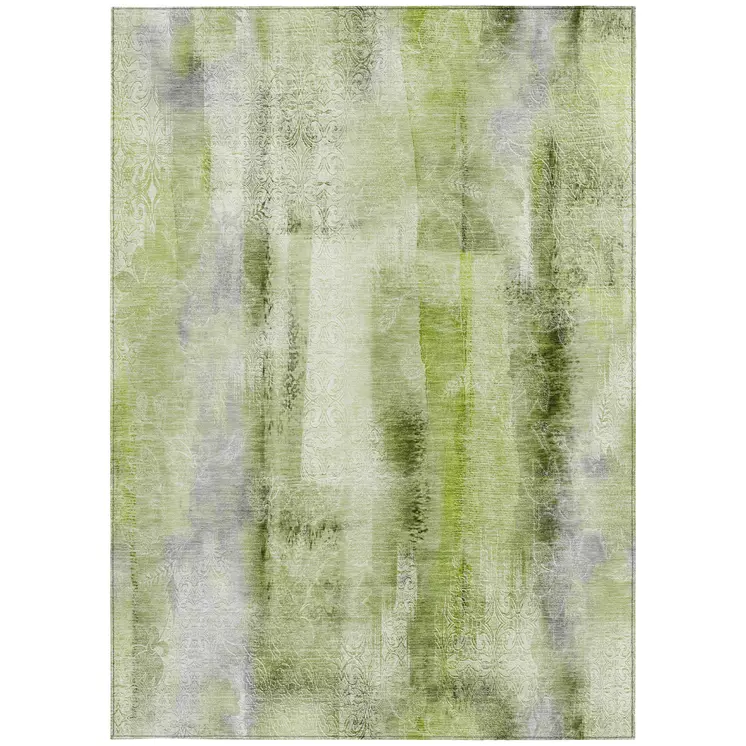 8' X 10' Sage Washable Non Skid Indoor Outdoor Area Rug