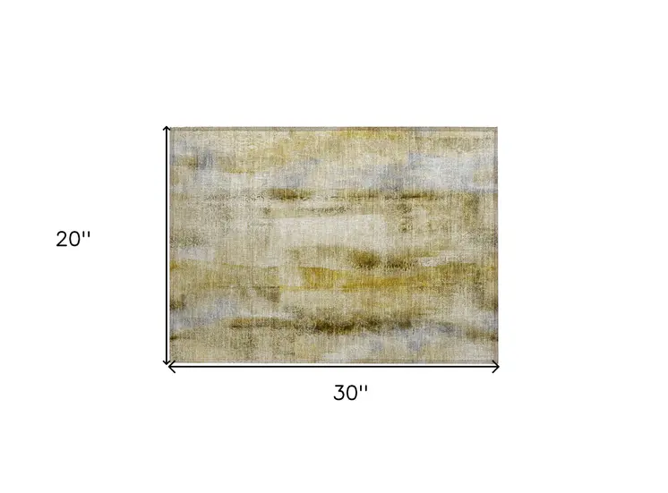 2' X 3' Taupe Washable Non Skid Indoor Outdoor Area Rug