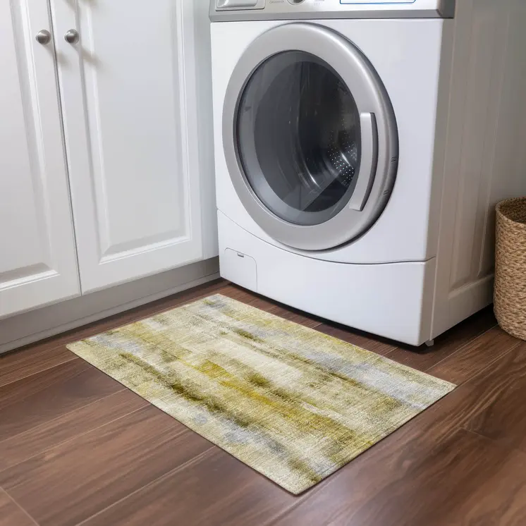 2' X 3' Taupe Washable Non Skid Indoor Outdoor Area Rug