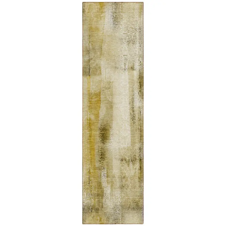 8' Runner Taupe Washable Non Skid Indoor Outdoor Runner Rug