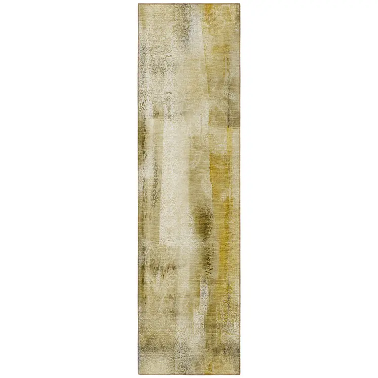 8' Runner Taupe Washable Non Skid Indoor Outdoor Runner Rug