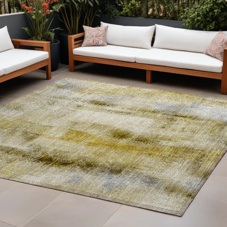 10' X 14' Taupe Washable Non Skid Indoor Outdoor Area Rug