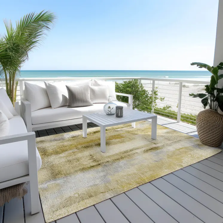 10' X 14' Taupe Washable Non Skid Indoor Outdoor Area Rug