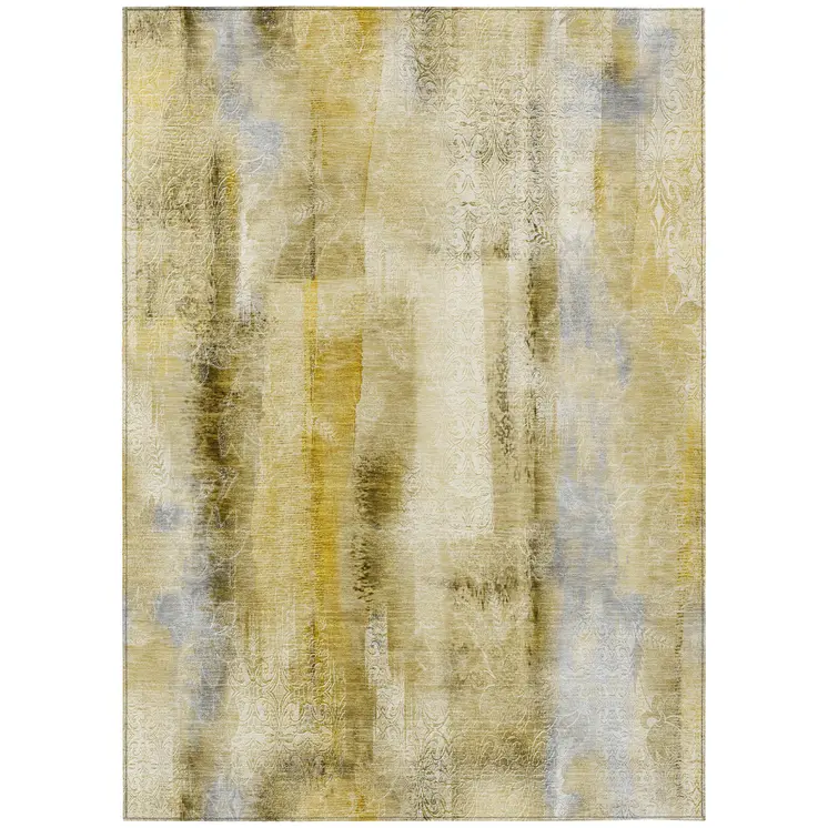 10' X 14' Taupe Washable Non Skid Indoor Outdoor Area Rug
