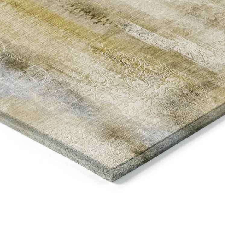 10' X 14' Taupe Washable Non Skid Indoor Outdoor Area Rug