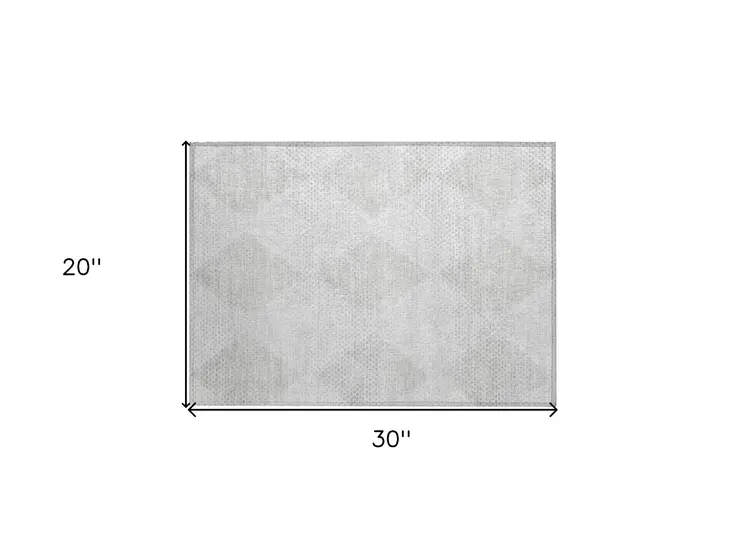 2' X 3' Ivory Geometric Washable Non Skid Indoor Outdoor Area Rug