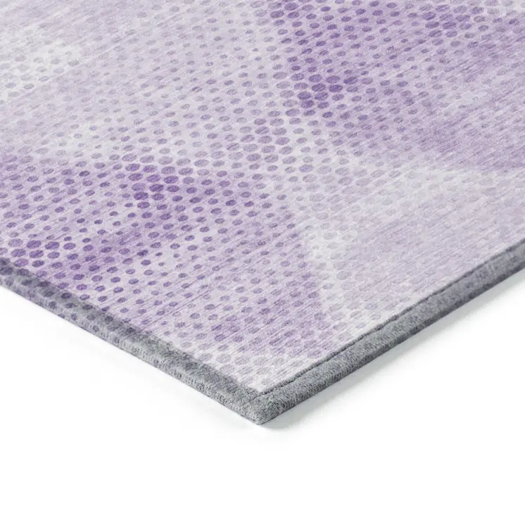 3' X 5' Lavender Geometric Washable Non Skid Indoor Outdoor Area Rug