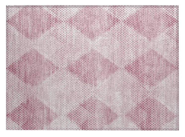 2' X 3' Merlot Geometric Washable Non Skid Indoor Outdoor Area Rug