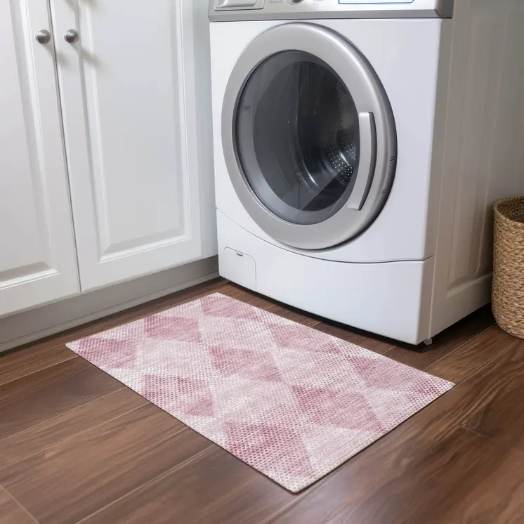 2' X 3' Merlot Geometric Washable Non Skid Indoor Outdoor Area Rug