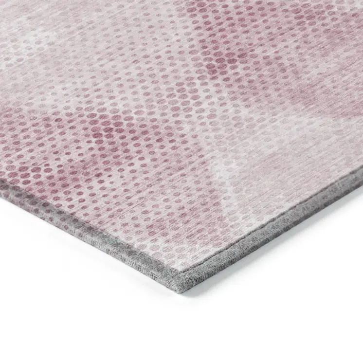 8' Runner Merlot Geometric Washable Non Skid Indoor Outdoor Runner Rug