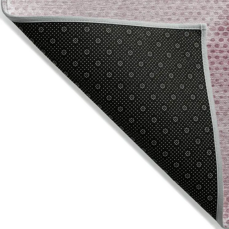 8' Round Merlot Round Geometric Washable Non Skid Indoor Outdoor Area Rug