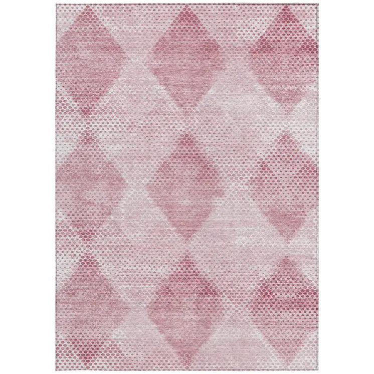 8' X 10' Merlot Geometric Washable Non Skid Indoor Outdoor Area Rug