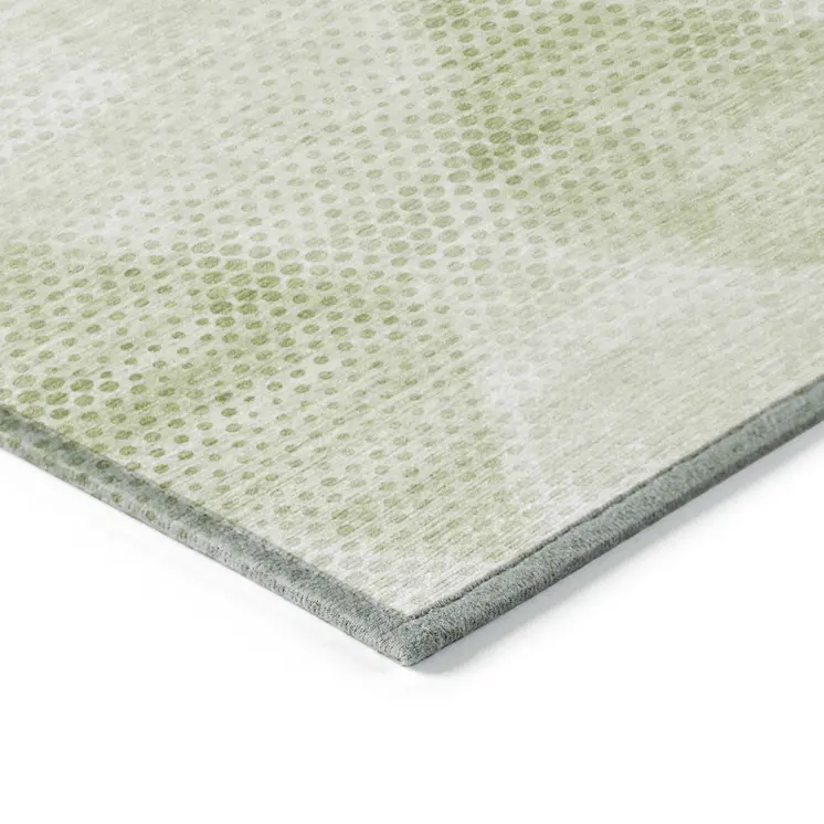 2' X 3' Mint Green Geometric Washable Non Skid Indoor Outdoor Area Rug