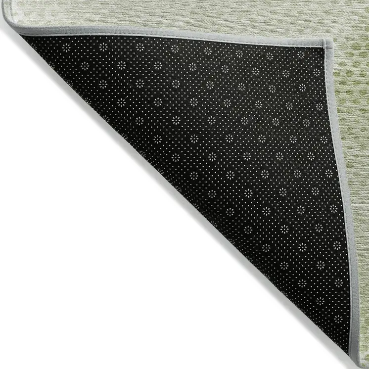 10' X 14' Mint Green Geometric Washable Non Skid Indoor Outdoor Area Rug