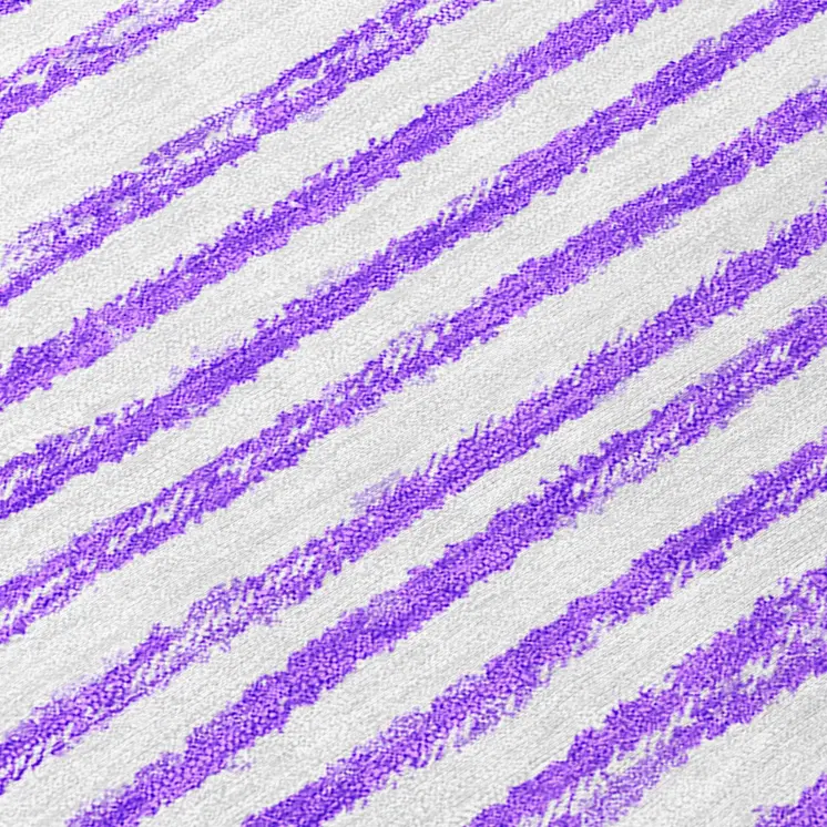 9' X 12' Purple and White Abstract Washable Non Skid Indoor Outdoor Area Rug