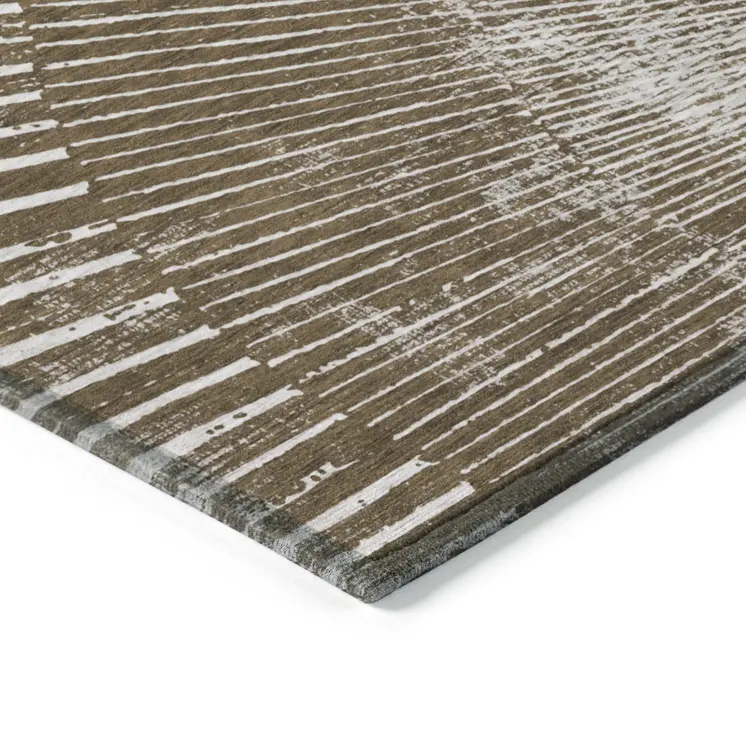 10' X 14' Chocolate Abstract Washable Non Skid Indoor Outdoor Area Rug