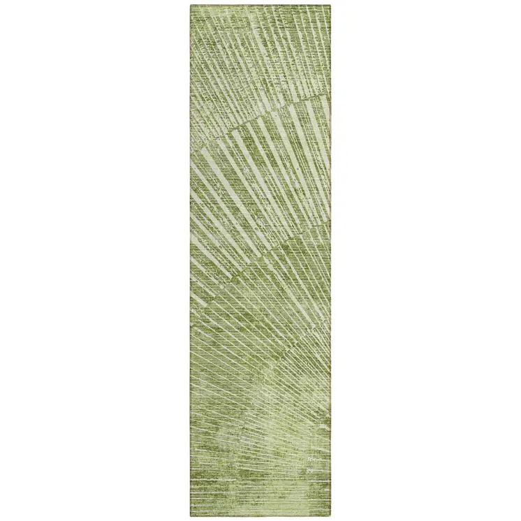 8' Runner Sage Abstract Washable Non Skid Indoor Outdoor Runner Rug