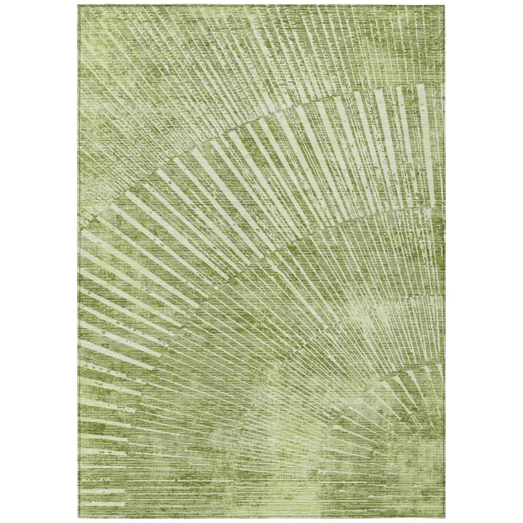 3' X 5' Sage Abstract Washable Non Skid Indoor Outdoor Area Rug