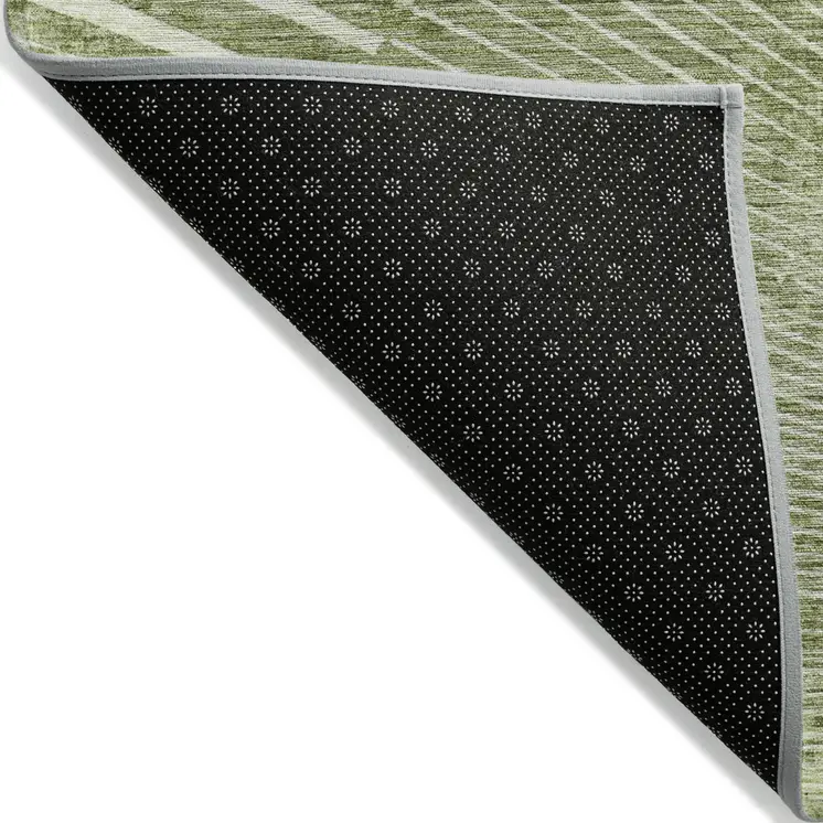 8' Round Sage Round Abstract Washable Non Skid Indoor Outdoor Area Rug