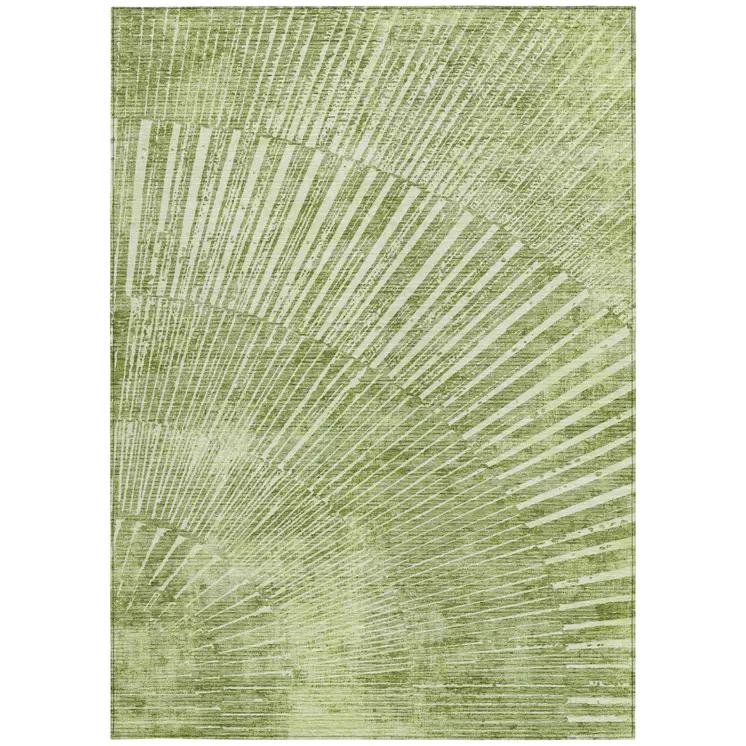 8' X 10' Sage Abstract Washable Non Skid Indoor Outdoor Area Rug