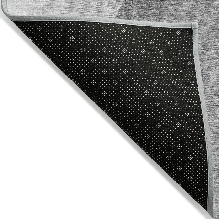 3' X 5' Gray And Black Abstract Washable Indoor Outdoor Area Rug
