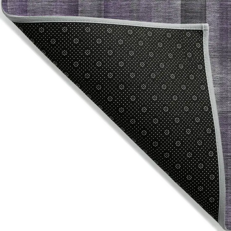 2' X 3' Purple Plaid Washable Non Skid Indoor Outdoor Area Rug