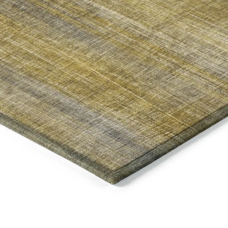 8' Runner Chocolate Striped Washable Non Skid Indoor Outdoor Runner Rug