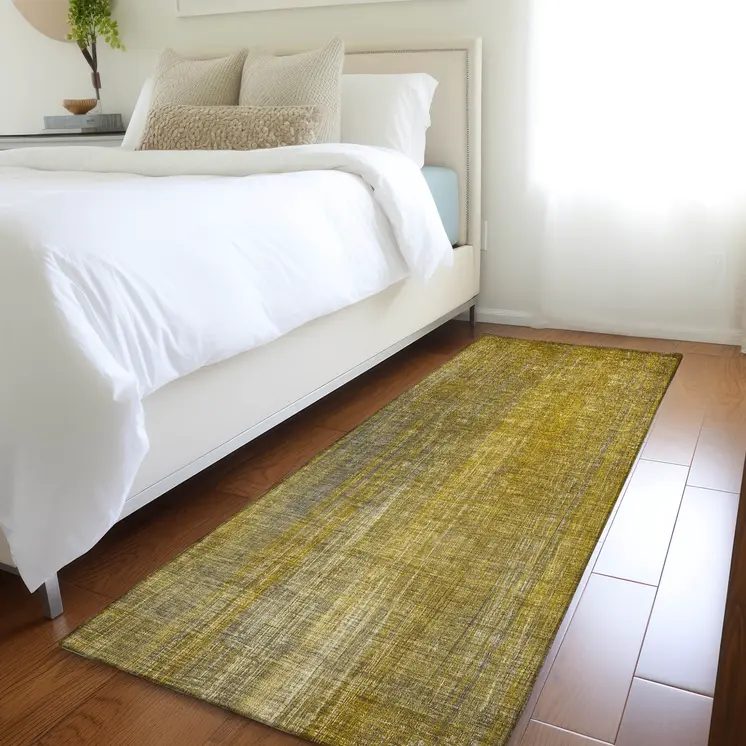 8' Runner Chocolate Striped Washable Non Skid Indoor Outdoor Runner Rug