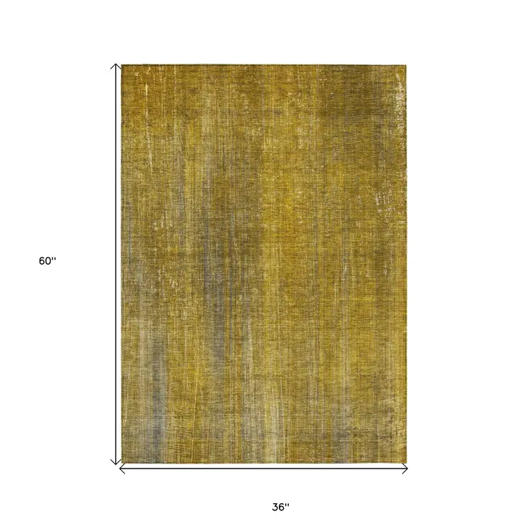 3' X 5' Chocolate Striped Washable Non Skid Indoor Outdoor Area Rug