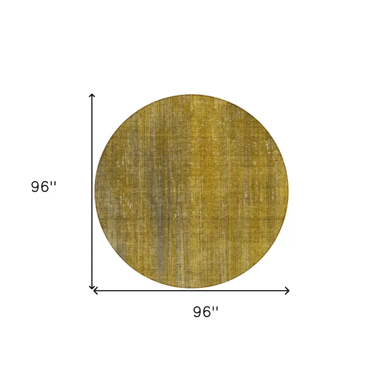 8' Round Chocolate Round Striped Washable Non Skid Indoor Outdoor Area Rug