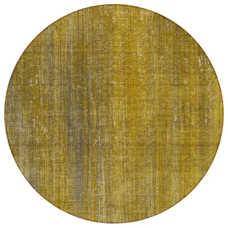 8' Round Chocolate Round Striped Washable Non Skid Indoor Outdoor Area Rug