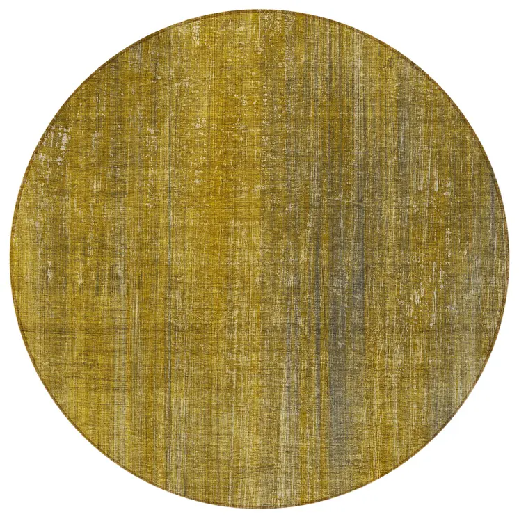 8' Round Chocolate Round Striped Washable Non Skid Indoor Outdoor Area Rug