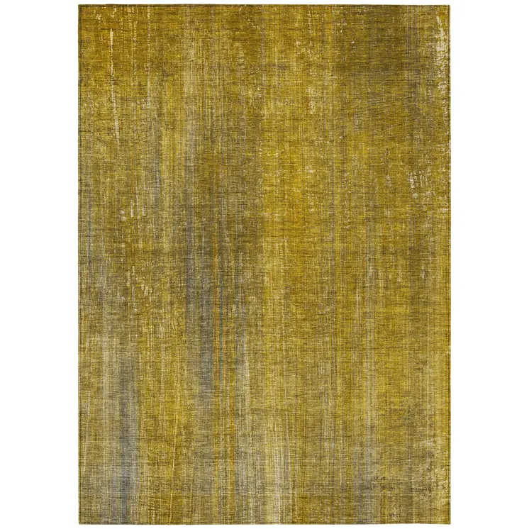 10' X 14' Chocolate Striped Washable Non Skid Indoor Outdoor Area Rug
