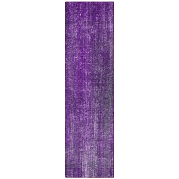8' Runner Purple Striped Washable Non Skid Indoor Outdoor Runner Rug