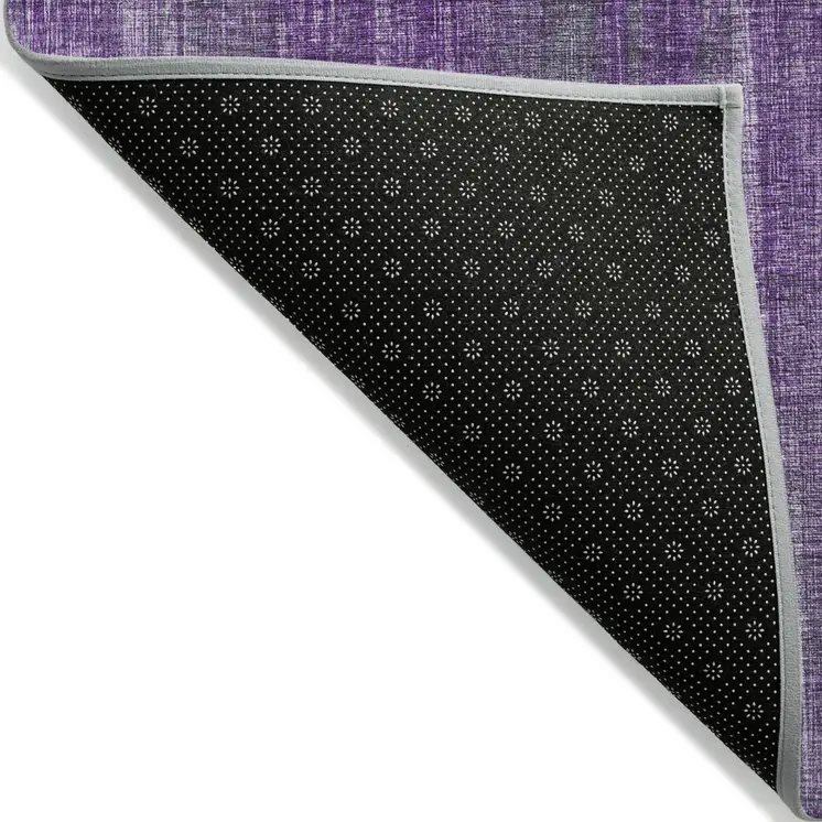 8' X 10' Purple Striped Washable Non Skid Indoor Outdoor Area Rug