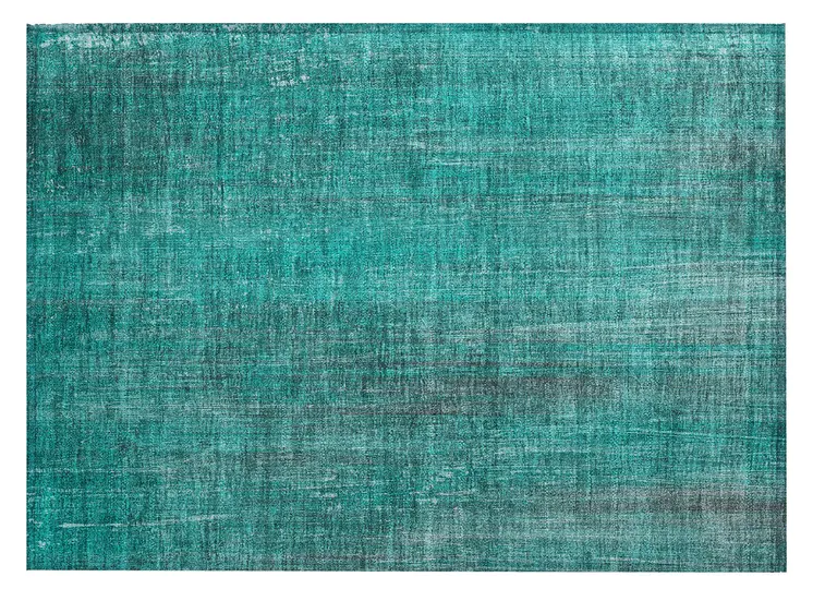 2' X 3' Teal Striped Washable Non Skid Indoor Outdoor Area Rug