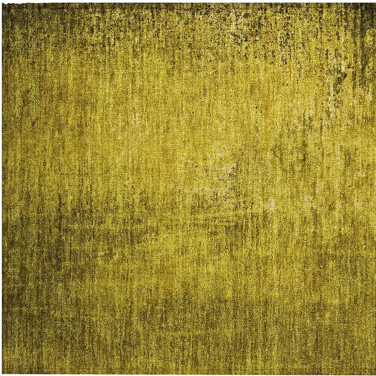 2' X 3' Gold Abstract Washable Non Skid Indoor Outdoor Area Rug