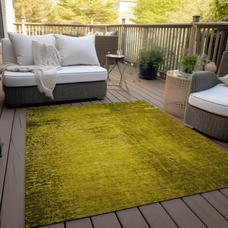 3' X 5' Gold Abstract Washable Non Skid Indoor Outdoor Area Rug