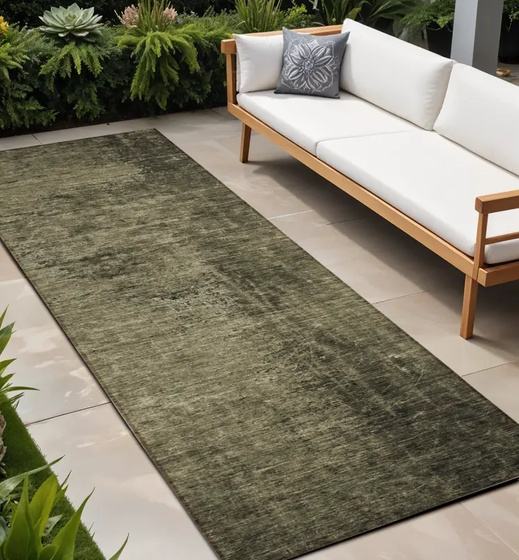 8' Runner Gray Abstract Washable Non Skid Indoor Outdoor Runner Rug