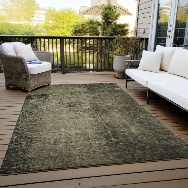 5' X 8' Gray Abstract Washable Non Skid Indoor Outdoor Area Rug