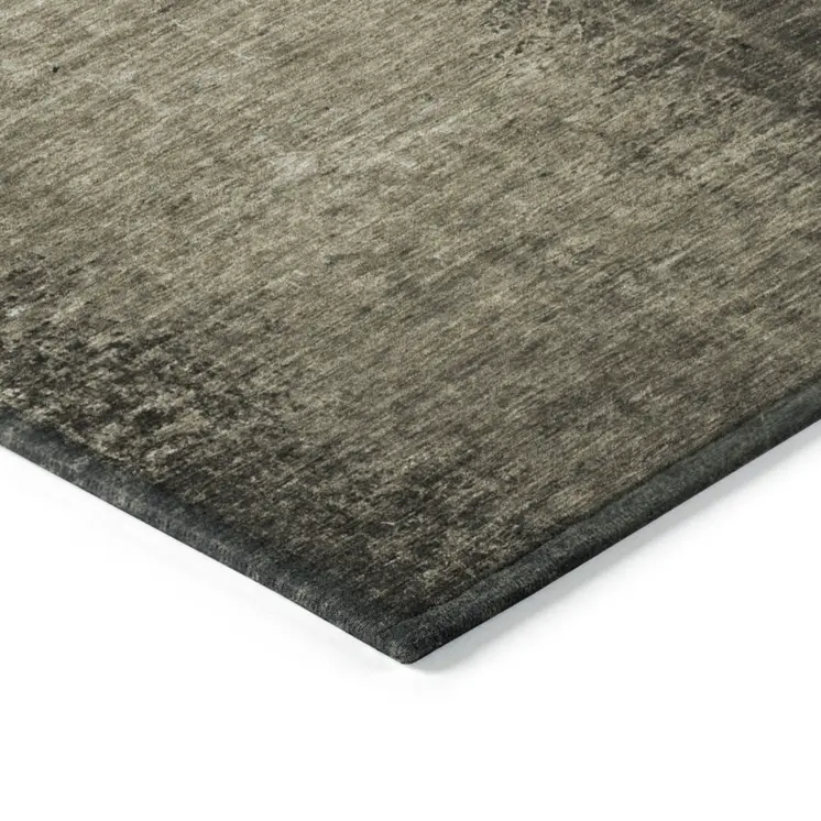 5' X 8' Gray Abstract Washable Non Skid Indoor Outdoor Area Rug