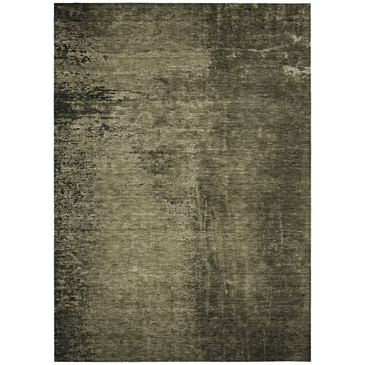 10' X 14' Gray Abstract Washable Non Skid Indoor Outdoor Area Rug