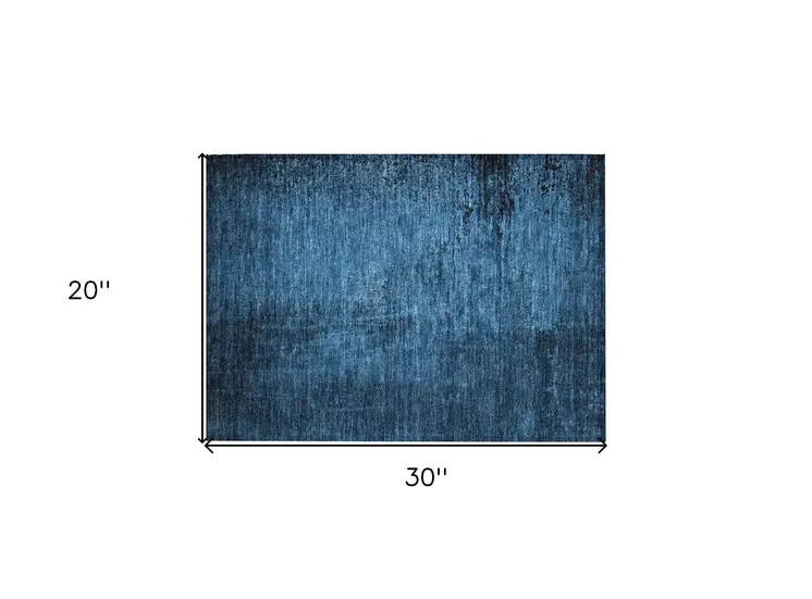 2' X 3' Navy Blue Abstract Washable Non Skid Indoor Outdoor Area Rug