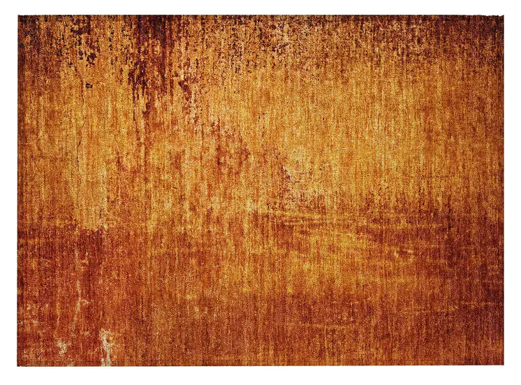 2' X 3' Orange Abstract Washable Non Skid Indoor Outdoor Area Rug