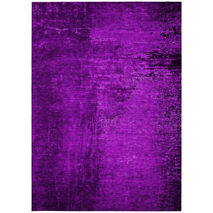 5' X 8' Purple Abstract Washable Non Skid Indoor Outdoor Area Rug