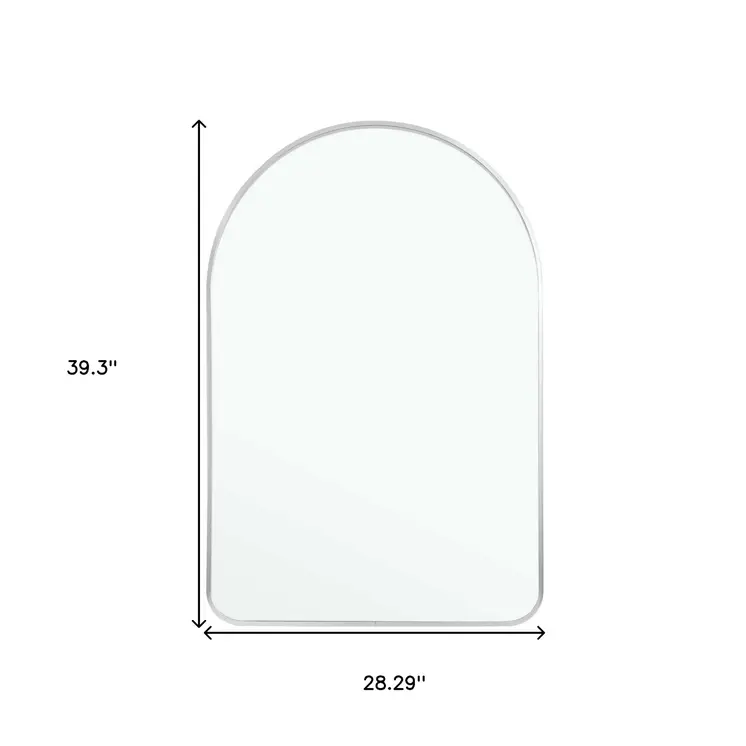 39" Silver Arch Metal Framed Bathroom Vanity Mirror