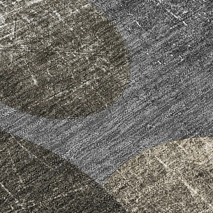 2' X 8' Brown Beige and Ivory Abstract Washable Non Skid Indoor Outdoor Runner Rug